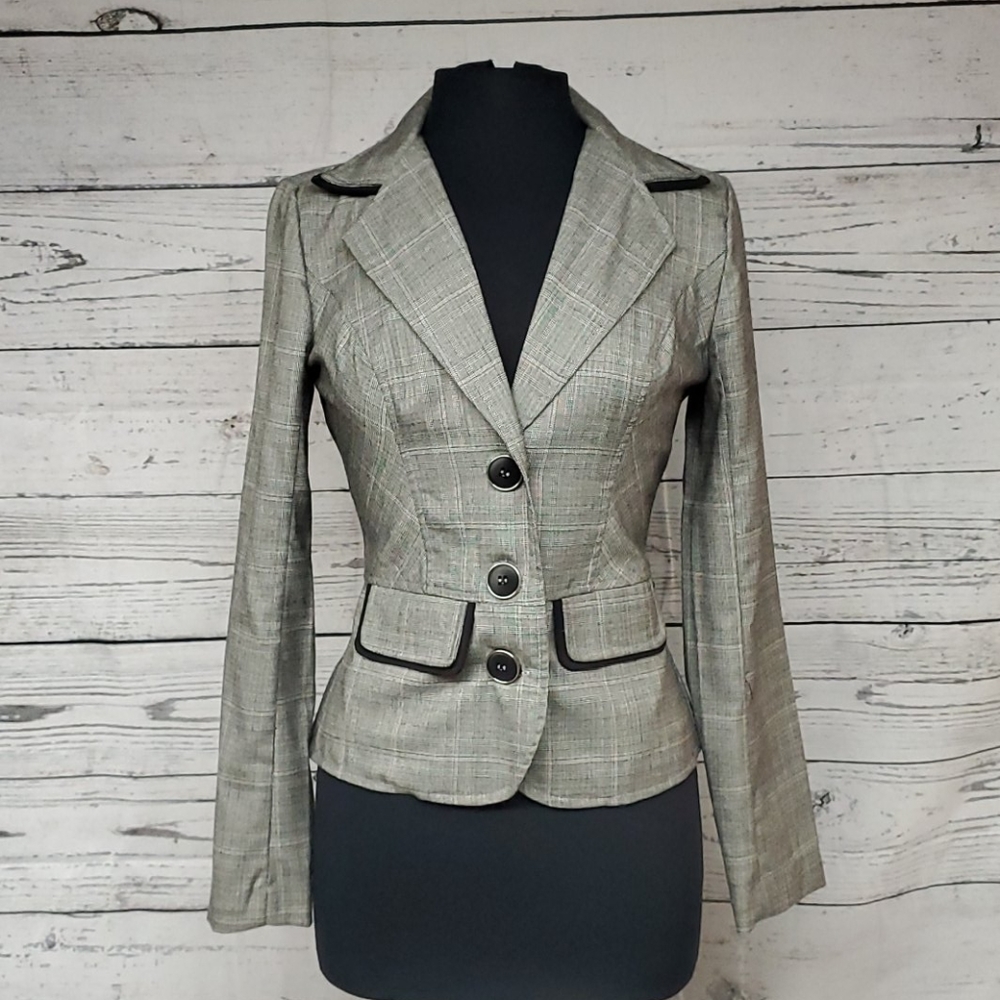 Gray Tweed Blazer Short Medium